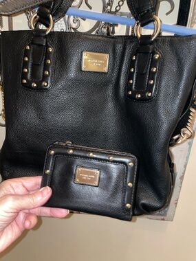 Michael Kors Black Tote & Matching Wallet